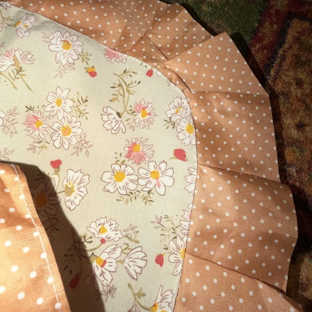Retro Floral Ruffle Apron Hostess Apron